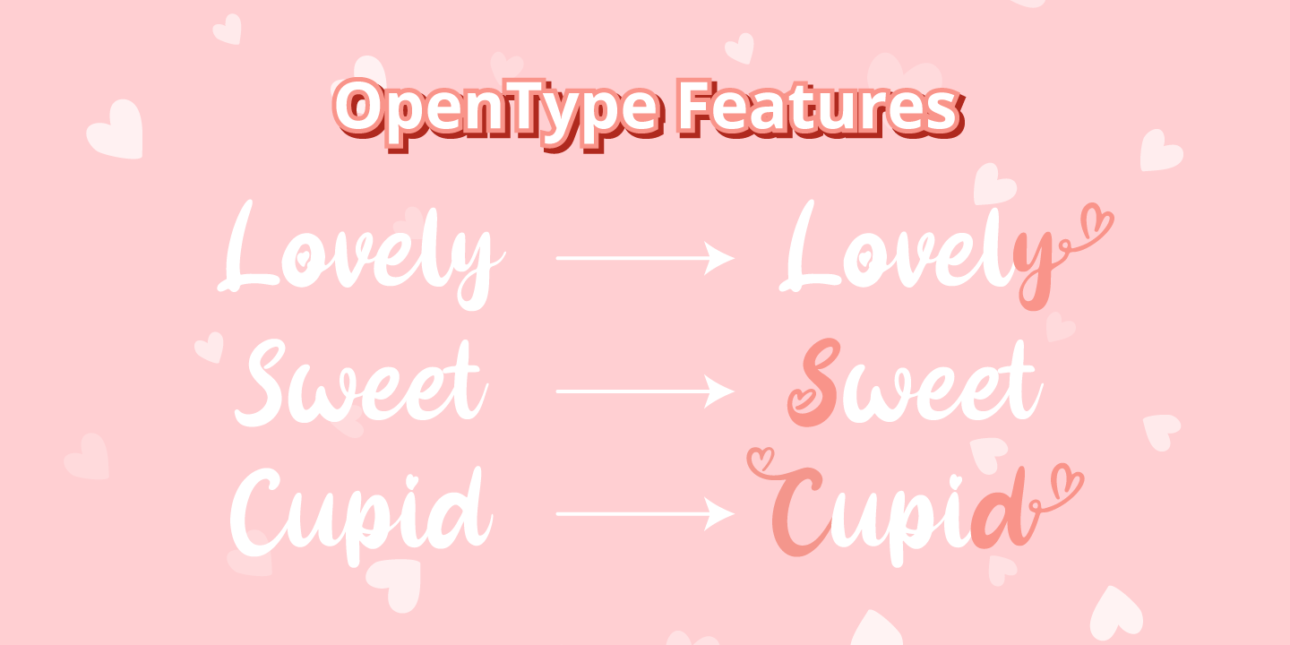 Beispiel einer Pinky Cupid Regular-Schriftart